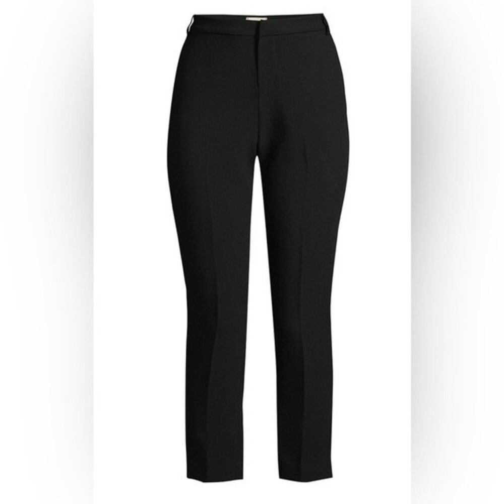 L’AGENCE Ludivine Tailored Trousers Pants Fit Flat Front Ankle Preppy Retro 2